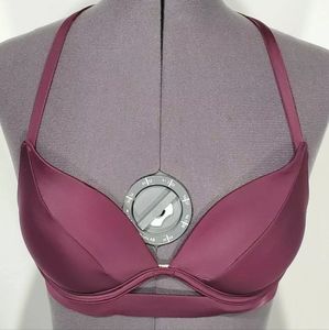 Victorias Secret Push Up Bikini Swim Suit Top 32C Strappy Cut Out Halter